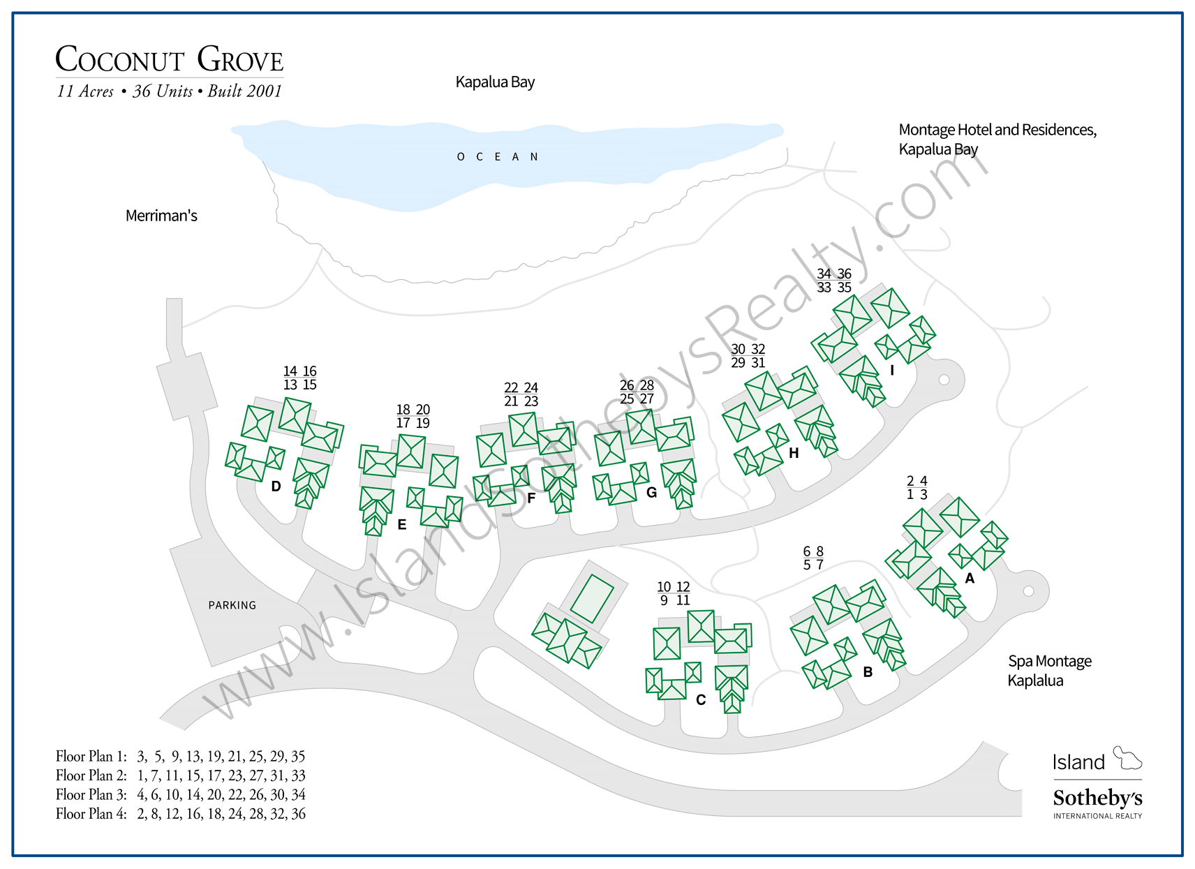 Map of Coconut Grove Kapalua Maui